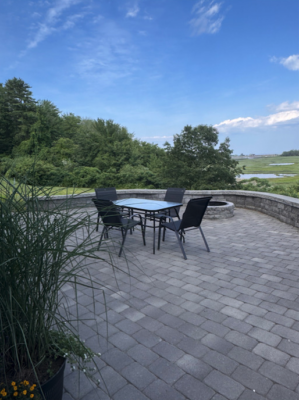 Suite 24 stone patio - Ocean View Cottages & Campground Wells Me